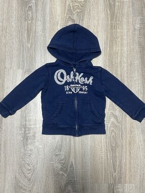 OshKosh B'gosh Navy Zip Front Hoodie with Logo
